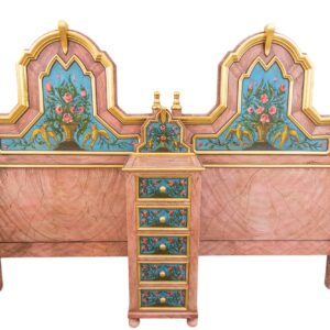 Cabeceros individuales pintados a mano con mesilla