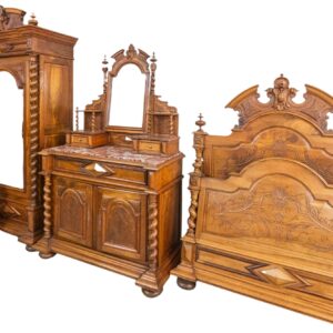 Dormitorio salomónico de nogal español