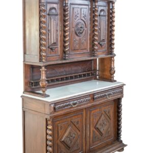 Aparador salomónico s. XIX con tapa de mármol